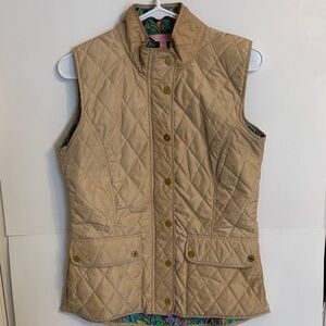 Lilly Pulitzer Beige Quilted Women's Vest
